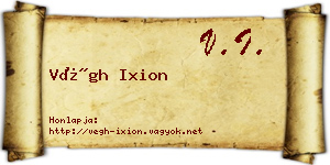 Végh Ixion névjegykártya