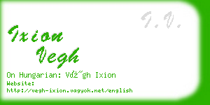 ixion vegh business card